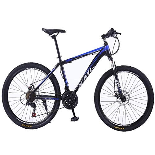 Mountain Bike : JLZXC Mountain Bike Bicycle Bicicletta Bici 26" 21 velocità Adulti MTB Bike Leggero Acciaio al Carbonio Telaio Doppia della Sospensione del Freno a Disco (Color : Blue)