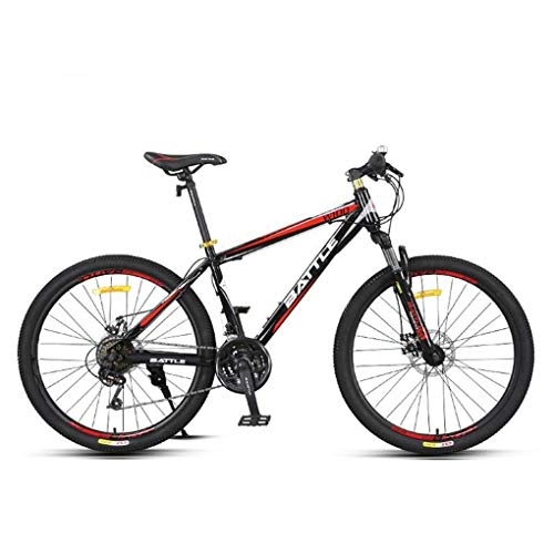 Mountain Bike : JLZXC Mountain Bike Mountain Bike, da 26 Pollici in Acciaio al Carbonio Biciclette Telaio, Doppio Disco Freno E Sospensione Anteriore, Spoke Wheel (Color : Red)