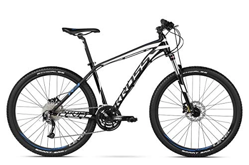 Mountain Bike : Kross Bici Bicicletta MTB Mountainbike Mountain Bike Shimano Alluminio Level R3 (L, Nero / Bianco / Blu Lucido)