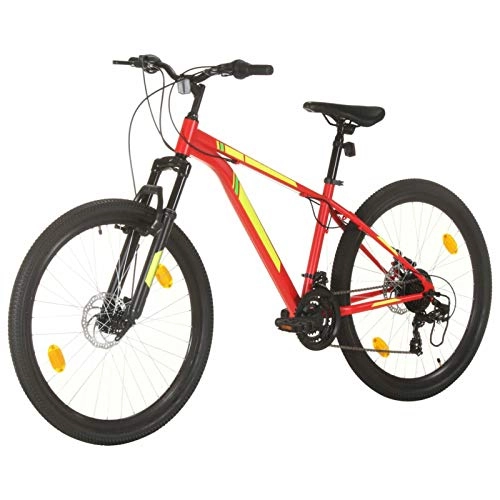 Mountain Bike : Ksodgun Ruote da 27.5 Pollici per Mountain Bike Trasmissione a 21 velocità, Altezza Telaio 38 cm, Rosso