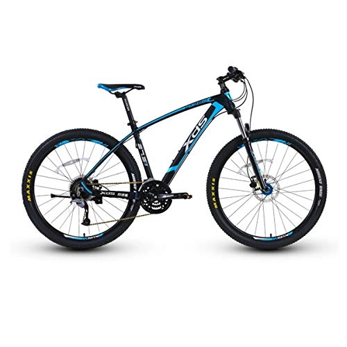 Mountain Bike : KUQIQI Mountain Bike, Bicicletta, Bicicletta Fuoristrada per Adulti a velocit variabile, Freno a Disco Idraulico - Diametro Ruota da 27, 5 Pollici (Color : Black Blue, Size : 27 Speed)