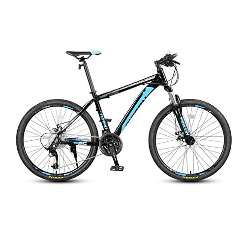 Mountain Bike : KUQIQI Mountain Bike, Bicicletta, Studenti in Lega di Alluminio Uomini e Donne Corse Fuoristrada, Ciclismo Urbano, Ciclismo per Adulti (Color : Black Blue, Edition : 27 Speed)