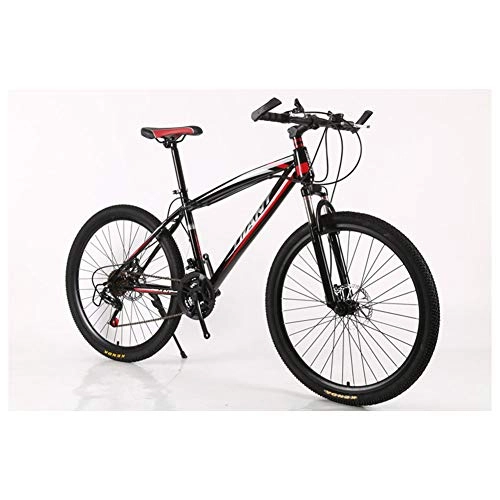 Mountain Bike : KXDLR Mountain Bike Biciclette 21-30 velocità Shimano Ad Alta Acciaio al Carbonio Telaio Doppio Freno A Disco, Rosso, 27 Speed