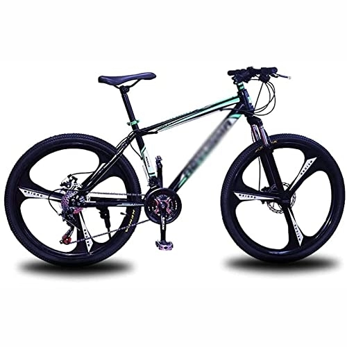 Mountain Bike : LapooH 26 pollici Mountain bike per adulti 21 / 24 / 27 velocità Telaio in alluminio leggero Doppio freno a disco Sospensione completa antiscivolo, Verde, 27 speed