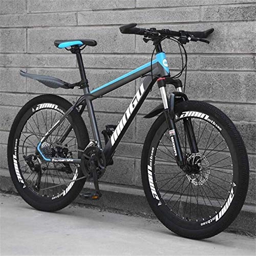 Mountain Bike : LBWT 26 Pollici Mountain Bike, Unisex off-Road in Bicicletta, Sospensione Doppia, Acciaio-Alto Tenore di Carbonio, Articoli da Regalo (Color : Black Blue, Size : 24 Speed)