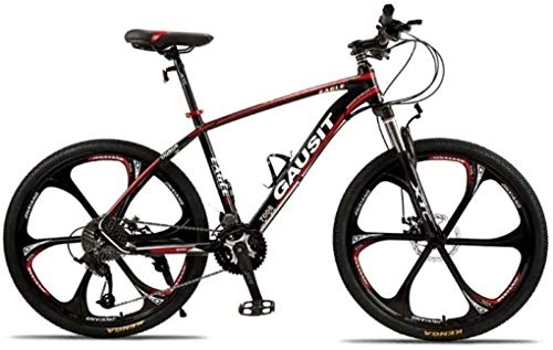 Mountain Bike : LBWT Bicicletta Pieghevole, Mountain Bike for Uomo, velocità 24 / 27 / 30, 26 Pollici A 6 Razze, Telaio in Alluminio, Regali (Color : Red, Size : 24 Speed)