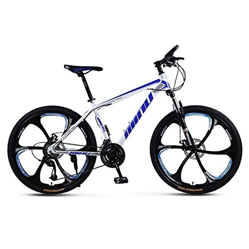 Mountain Bike : LBWT Damping Mountain Bike, City Road Bike Uomo, Precision Shifting, Freni A Disco, Sport Esterni, Articoli da Regalo (Color : White Blue, Size : 21 Speed)