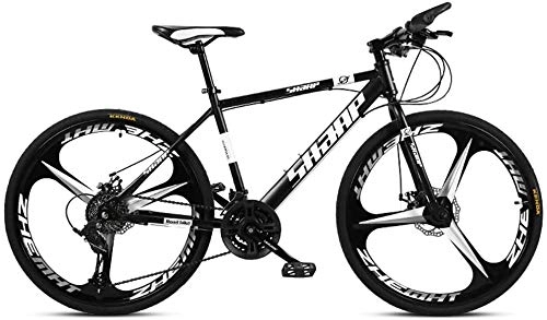 Mountain Bike : Leifeng Torre leggera, Mountain Bike, 26 pollici, doppio freno a disco / telaio in acciaio al carbonio, bici da spiaggia, motoslitta in alluminio, nero, 21 velocità di gioco