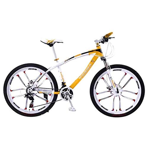 Mountain Bike : LILIS Mountain Bike MTB Bici Adulta Mountain Bike Strada Biciclette for Uomini e Donne 24 / 26in Ruote Regolabile velocità Doppio Freno a Disco (Color : Yellow-26in, Size : 30 Speed)