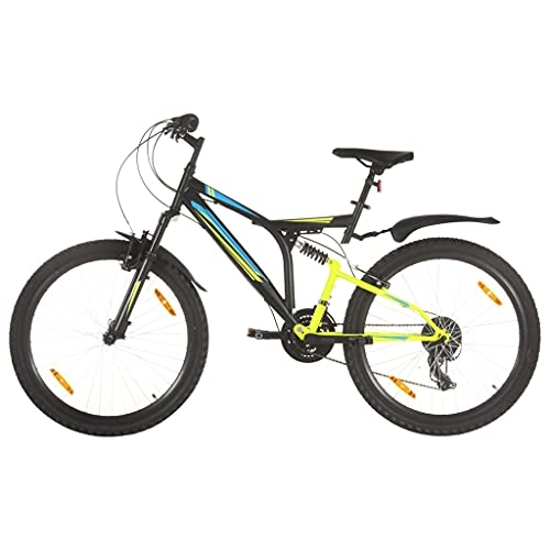 Mountain Bike : LINWXONGQP Materiale Telaio / Forcella: Acciaio Mountain Bike 21 Speed 26" Ruote 49 cm Nero Ricreazione all'aperto