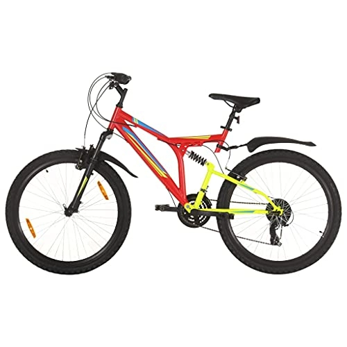 Mountain Bike : LINWXONGQP Materiale Telaio / Forcella: Acciaio Mountain Bike 21 Speed 26" Ruote 49 cm Rosso Ricreazione all'aperto