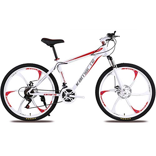 Mountain Bike : LJJ Mountain Bike a 21 / 24 / 27 velocit, Telaio in Acciaio ad Alto tenore di Carbonio Freni a Disco da Corsa per Bici da Corsa per Adulti e Maschi, Rosso, 26(27speed)