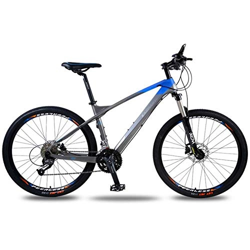 Mountain Bike : Llpeng Corsa Classe Adulti Mountain Bike, in Fibra di Carbonio Olio Freno a Disco della Bicicletta, 26 Pollici -27 velocità, più Veloce e più Lavoro di Risparmio Equitazione (Color : Blue)