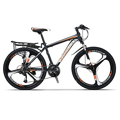 Mountain Bike : LOISK Mountain Bike per Uomini e Donne Adulti, Bicicletta Sportiva da Montagna, MTB con 21 Stage Shift, 27.5 Pollici 3 Taglierina, K Wheel Orange