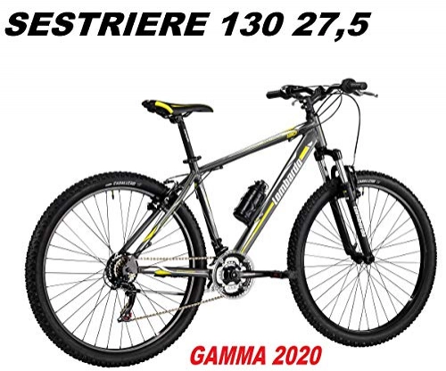 Mountain Bike : LOMBARDO BICI SESTRIERE 130 Ruota 27, 5 Shimano Tourney TZ 21V Gamma 2020 (Anthracite Yellow Matt, 41 CM)