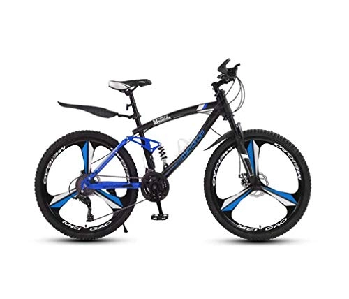 Mountain Bike : LUO Bici ， Mountain bike da 24 pollici per uomo adulto, bicicletta da città in acciaio ad alto tenore di carbonio per studenti, bici da neve da spiaggia con doppio freno a disco, ruote integrate in l