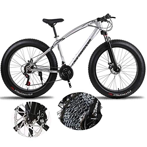 Mountain Bike : LXDDP Mountain Bike da Uomo Fat Tire, Ciclismo all'aperto, Telaio in Acciaio ad Alta Resistenza da 26 Pollici / Medio, Ruote da 26 Pollici