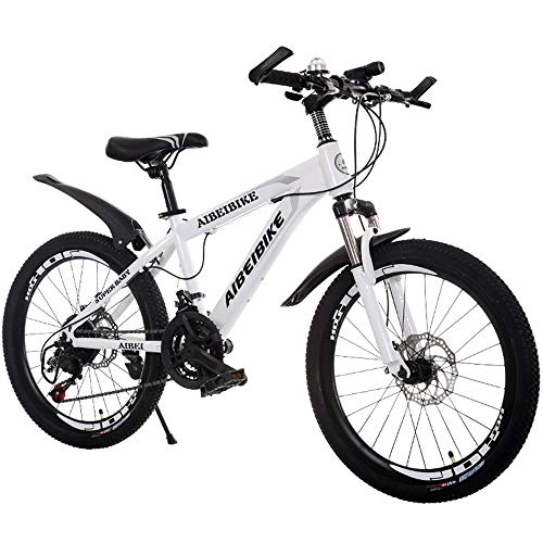 Mountain Bike : Lxyxyl Mountain Bike for Bambini - Mountain Bike Mobile in Materiale Ad Alto Tenore di Carbonio for La Giovent dei Bambini (Color : White, Size : 22)