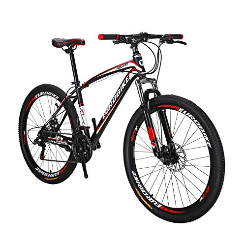 Mountain Bike : Lz Bike Mountain Bike X1 Telaio In Acciaio 21 Velocità Anteriore e Posteriore Ruote 27.5 inchfreno a disco Hardtail Mountain Bike X1 Bicicletta, Rosso