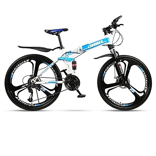 Mountain Bike : M-YN 26 Mountain Bike per Adulti E Giovani, 21 / 24 / 27 velocità Leggero Bikes Mountain Bikes Dual Dual Disc Freni A Sospensione(Size: 27-Speed, Color:Blu)