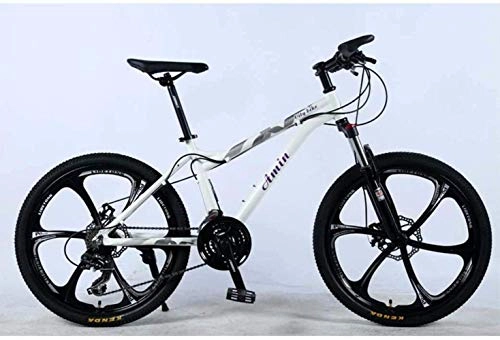 Mountain Bike : MJY 24 in 21 velocità mountain bike in lega leggera full frame ruota sospensione anteriore femmina studente fuoristrada cambio adulto bicicletta freno a disco 6-27, Bianco 12