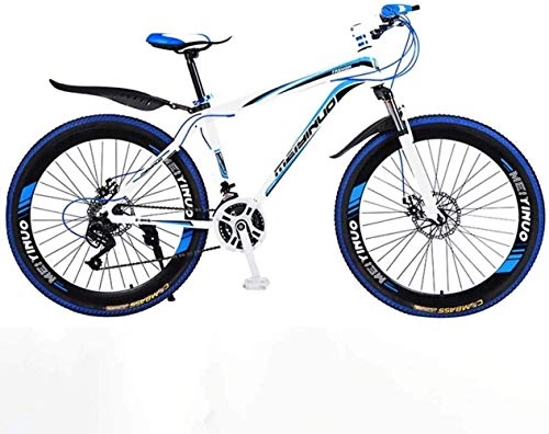 Mountain Bike : MJY 26 In mountain bike a 24 velocità per adulto, telaio completo in lega di alluminio leggero, sospensione anteriore per uomo, bicicletta a disco, freno a disco 6-11, Blu 2