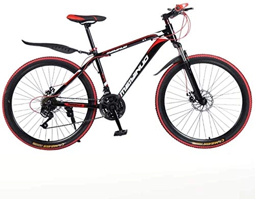 Mountain Bike : MJY 26 In mountain bike a 27 velocità per adulto, telaio completo in lega di alluminio leggero, sospensione anteriore ruota da uomo bicicletta, freno a disco 6-11, Nero 1