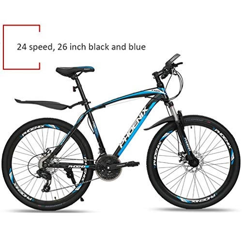 Mountain Bike : Mountain Bike, 26 Pollici 24 velocità Mountain Bike Mountain Bike Unisex Il Migliore Regalo (Color : Black Blue)