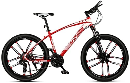 Mountain Bike : Mountain bike, 26 pollici mountain bike maschio e femmina adulto ultraleggero da corsa bicicletta leggera a dieci ruote telaio in lega con freni a disco (colore: rosso, dimensioni: 21 velocità)
