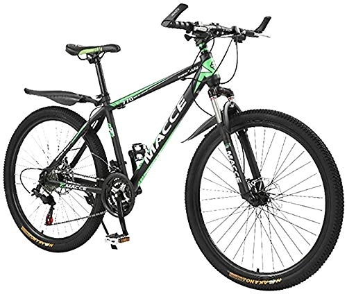 Mountain Bike : Mountain Bike 26 Pollici per Gli Uomini Ammortizzatore Strada off-Road Mountain Bike con 24 Freni Doppio Disco velocità, Verde