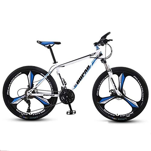 Mountain Bike : Mountain Bike, 26inch Mountain bike, biciclette Hardtail Montagna, doppio freno a disco anteriore e sospensioni, 26inch Ruota, telaio in acciaio al carbonio ( Color : White+Blue , Size : 21-speed )
