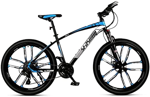 Mountain Bike : Mountain bike, 27, 5 pollici mountain bike maschio e femmina adulto ultraleggero da corsa bicicletta leggera a dieci ruote telaio in lega con freni a disco (colore: nero blu, dimensioni: 30 velocità)