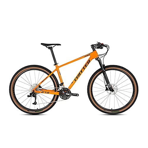 Mountain Bike : Mountain Bike, 30 velocità Bicicletta Montagna Fibra Carbonio, Pneumatici Extra Larghi 2.25, Forcella Anteriore Pneumatica Comandata Filo, Bicicletta Completa MTB 27 Orange-29x15inch