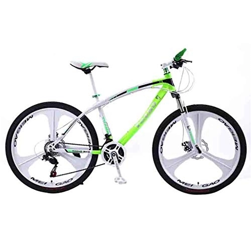 Mountain Bike : Mountain Bike Bici da strada Bici adulta Mountain Bike MTB Strada Biciclette for uomini e donne 24 / 26in ruote regolabile Velocità doppio freno a disco ( Color : Green-26in , Size : 24 Speed )