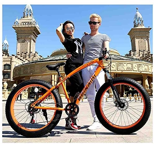 Mountain Bike : Mountain Bike Bici da strada MTB bici adulta Beach motoslitta Biciclette Mountain Bike for uomo e donna 26in ruote regolabile Velocità doppio freno a disco ( Color : Orange , Size : 24 speed )