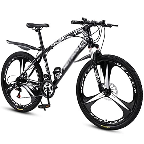 Mountain Bike : Mountain Bike Bicicletta MTB 26 Pollice 21 / 24 / 27 Velocità Bike Mountain Bike In Acciaio Al Carbonio Elevato Bicicletta Mtb Per Adulto Con Sospensione Piena Doppio Disco Brake(Size:21 Speed, Color:Nero)