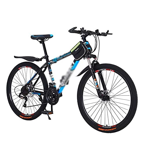 Mountain Bike : Mountain Bike Bicicletta MTB 26 Pollici Ruote Mountain Bike 21 velocità Freno A Disco E Bicicletta con Telaio in Acciaio al Carbonio per Un Percorso, Sentiero E Montagne(Size:21 Speed, Color:Blu)