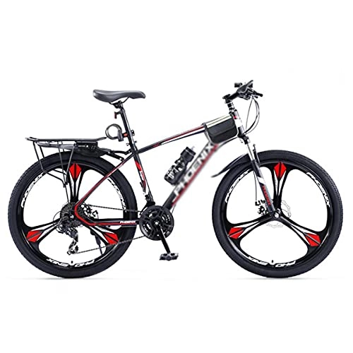 Mountain Bike : Mountain Bike Bicicletta MTB 27, 5 Pollici Wheel Mens Mountain Bike 24 Speed ​​dual Disc Freni A Disco Struttura In Acciaio Al Carbonio Con Sospensione Anteriore Per Un Perco(Size:27 Speed, Color:rosso)