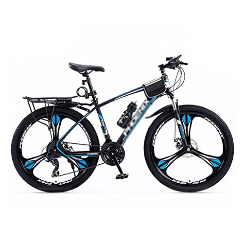 Mountain Bike : Mountain Bike Bicicletta MTB 27, 5"Ruota Mountain Bike 24 velocità Disco Idraulico Freni A Disco Hardtail Sospensione Anteriore con Telaio in Acciaio al Carbonio(Size:27 Speed, Color:Blu)