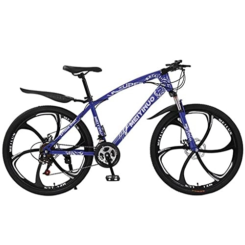 Mountain Bike : Mountain Bike Bicicletta MTB Biciclette Da 26 Pollici Mountain Bicycles 21 / 24 / 27 Velocità Adatto Per Uomo E Donna Agli Appassionati Di Ciclismo Con Piena Sospensione Doppia (Size:27 Speed, Color:Blu)