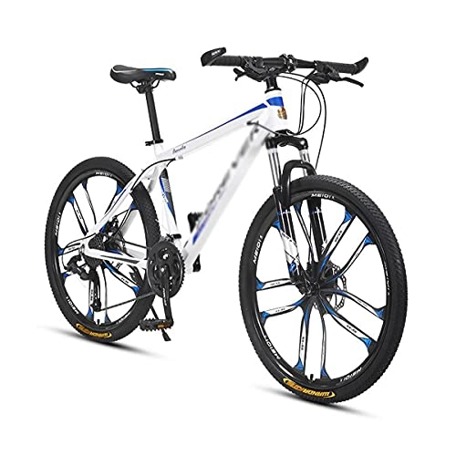 Mountain Bike : Mountain Bike Bicicletta MTB Bike per Adulti, Ruote da 26 Pollici, Mountain Trail Bici Ad Alta Carbonio in Acciaio al Carbonio Bicycle Bicycle, 24 / 27-velocità Bicycle Dual D(Size:27 Speed, Color:Blu)