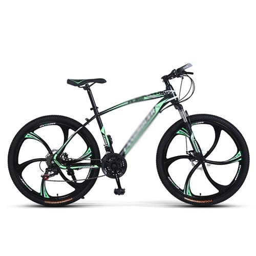 Mountain Bike : Mountain Bike Bicicletta MTB Ruote Da 26 Pollici 21 / 24 / 27 Speed ​​mens Bicicletta Cornice In Acciaio Ad Alta Carbonio Con Sospensione Anteriore Per Uomo Donna Adulto E Adole(Size:24 Speed, Color:Verde)