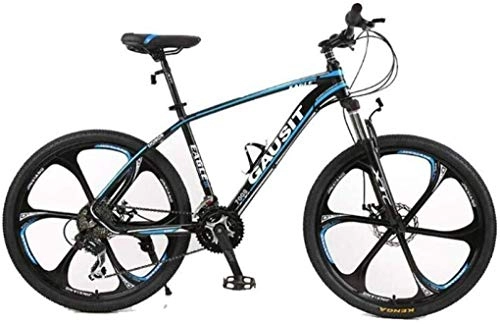 Mountain Bike : Mountain Bike, Bicicletta Pieghevole Unisex Mountain Bike 24 / 27 / 30 Velocità 26inch 6 Razze Ruote Aluminum Bicicletta Telaio Con Freni A Disco E Forcella Ammortizzata ( Color : Blue , Size : 24 Speed )