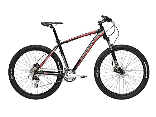Mountain Bike : Mountain Bike Cicli Adriatica Wing RX 27.5 con telaio in alluminio, freni a disco idraulici, forcella anteriore ammortizzata, ruote da 27, 5", cambio Shimano a 27 velocità (Nero / Rosso, 46)