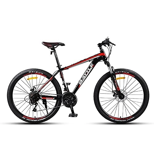 Mountain Bike : Mountain bike da 24 pollici con telaio in acciaio ad alto tenore di carbonio e doppio freno a disco, mountain bike a 24 velocità con forcella ammortizzata, mountain bike hardtail da uomo / donna per a