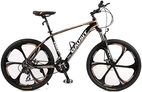 Mountain Bike : Mountain Bike, Mountain bike Unisex Hardtail Mountain Bike 24 / 27 / 30 Velocità 26 pollici Ruote a 6 razze Telaio in alluminio Bicicletta con freni a disco e forcella ammortizzata, ar