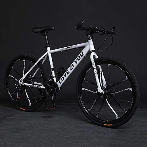 Mountain Bike : Mountain Bike Per Adulti Biciclette Fuoristrada In Acciaio Ad Alto Tenore Di Carbonio Bicicletta A 21 Velocità A Sospensione Completa MTB Innesta Freni A Doppio Disco Mountain Bike, B-26inch21speed