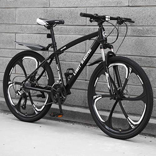 Mountain Bike : Mountain bike per adulti da 24 / 26 pollici Bicicletta a velocità variabile fuoristrada a una ruota Uomo Donna Equitazione all'aperto Telaio in acciaio ad alto tenore di carbonio, Nero, 26" 27 speed