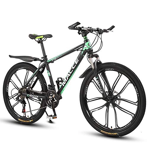Mountain Bike : Mountain Bike, Sistema di Cambio velocità A 27 velocità con Freno A Doppio Disco / Bici con Forcella Anteriore Ammortizzata, C, 24 inch 27 Speed