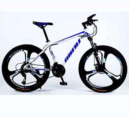 Mountain Bike : MYMGG Bicicletta da Strada Endurance in Alluminio, 21 velocità (24 velocità, 27 velocità, 30 velocità) Bicicletta a Doppio Raggio a Disco a Pendolo, Blue, 30speed